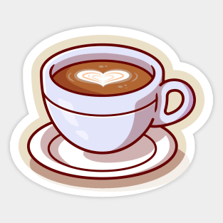 Coffee Time Cartoon Illustration Sticker